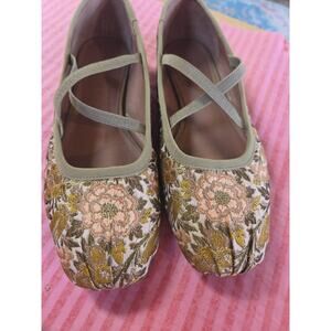 Copper Key Jacquard Flats Ballet Size 7 Tapestry Designed Angelena Lima